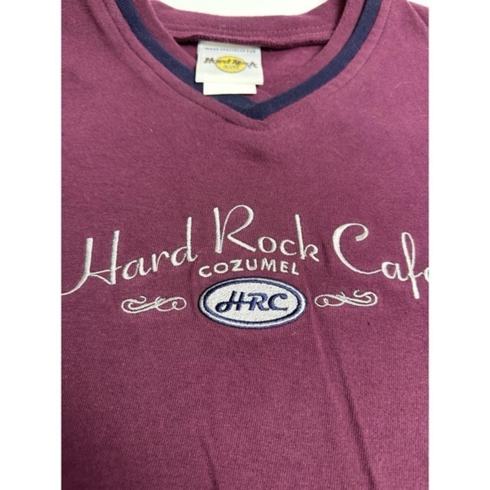 Vintage 90s Y2K V-neck Hard Rock Cafe‎ Cozumel T-Shirt women's XL KC - Picture 3 of 10